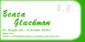 beata gluckman business card